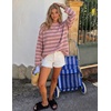 image:imageZESICA Womens Striped Oversized Fall Long Sleeve TShirts Y2K Going Out TopPink