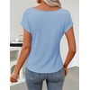 image:imageZESICA Womens Summer Cowl Neck Short Sleeve Tops Business Casual BlouseSkyblue