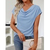 image:imageZESICA Womens Summer Cowl Neck Short Sleeve Tops Business Casual BlouseSkyblue