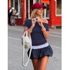 image:imageZESICA Womens Summer One Shoulder Short Sleeve Ruched Going Out TopsNavy