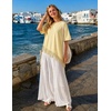 image:imageZESICA Womens Summer Oversized TShirts Asymmetrical Lace Going Out TopsButter Yellow