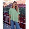 image:imageZESICA Womens Summer Oversized TShirts Asymmetrical Lace Going Out TopsGreen