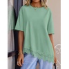 image:imageZESICA Womens Summer Oversized TShirts Asymmetrical Lace Going Out TopsGreen