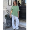 image:imageZESICA Womens Summer Oversized TShirts Asymmetrical Lace Going Out TopsGreen