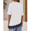 image:imageZESICA Womens Summer Oversized TShirts Asymmetrical Lace Going Out TopsIvory