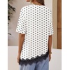 image:imageZESICA Womens Summer Oversized TShirts Asymmetrical Lace Going Out TopsWhiteblack