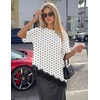 image:imageZESICA Womens Summer Oversized TShirts Asymmetrical Lace Going Out TopsWhiteblack