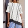 image:imageZESICA Womens Summer Oversized TShirts Asymmetrical Lace Going Out TopsWhiteblack