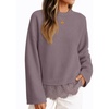 image:imageZESICA Womens Fall Winter Sweaters 2026 Lace Trim Pullover TopsDusty Purple