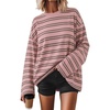 image:imageZESICA Womens Striped Oversized Fall Long Sleeve TShirts Y2K Going Out TopPink