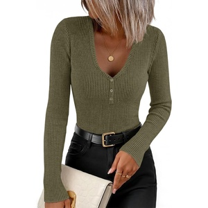 image:imageZESICA Fall Long Sleeve Henley Shirts for Women Dressy Casual 2026Army Green