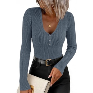image:imageZESICA Fall Long Sleeve Henley Shirts for Women Dressy Casual 2026Dusty Blue