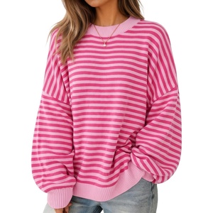image:imageZESICA Oversized Sweaters for Women 2026 Fall Trendy Pullover TopsRose Stripe
