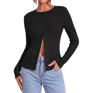 image:imageZESICA Women Fall Long Sleeve Slim Knit Lightweight Cardigan TopsBlack