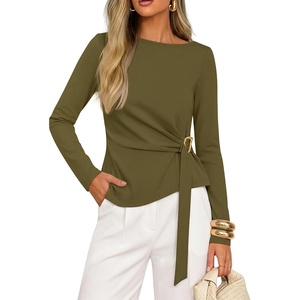 image:imageZESICA Womens Fall Long Sleeve Business Casual Tops Work BlouseArmygreen