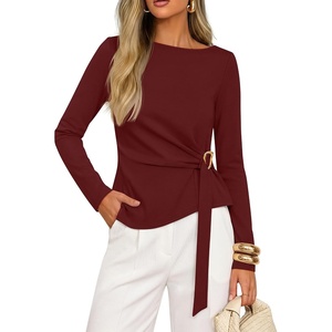image:imageZESICA Womens Fall Long Sleeve Business Casual Tops Work BlouseWine