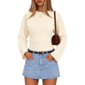 image:imageZESICA Womens Long Sleeve Cinched Waist Tops Fall Business Casual ShirtsApricot