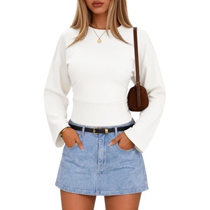 image:imageZESICA Womens Long Sleeve Cinched Waist Tops Fall Business Casual ShirtsWhite