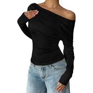 image:imageZESICA Womens Off Shoulder Fall Long Sleeve Y2k Cute Going Out TopsBlack