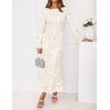 image:imageZESICA Women Fall Long Sleeve Wedding Guest Cocktail Midi DressApricot