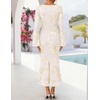 image:imageZESICA Women Fall Long Sleeve Wedding Guest Cocktail Midi DressApricot