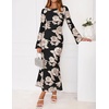 image:imageZESICA Women Fall Long Sleeve Wedding Guest Cocktail Midi DressBlack