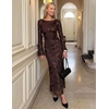 image:imageZESICA Women Fall Long Sleeve Wedding Guest Cocktail Midi DressBrown
