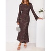 image:imageZESICA Women Fall Long Sleeve Wedding Guest Cocktail Midi DressBrown