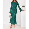 image:imageZESICA Women Fall Long Sleeve Wedding Guest Cocktail Midi DressGreen