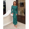 image:imageZESICA Women Fall Long Sleeve Wedding Guest Cocktail Midi DressGreen