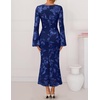 image:imageZESICA Women Fall Long Sleeve Wedding Guest Cocktail Midi DressNavy