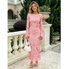 image:imageZESICA Women Fall Long Sleeve Wedding Guest Cocktail Midi DressPink
