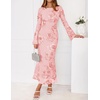 image:imageZESICA Women Fall Long Sleeve Wedding Guest Cocktail Midi DressPink