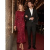 image:imageZESICA Women Fall Long Sleeve Wedding Guest Cocktail Midi DressRed