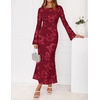 image:imageZESICA Women Fall Long Sleeve Wedding Guest Cocktail Midi DressRed