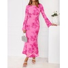image:imageZESICA Women Fall Long Sleeve Wedding Guest Cocktail Midi DressRose