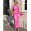 image:imageZESICA Women Fall Long Sleeve Wedding Guest Cocktail Midi DressRose