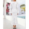 image:imageZESICA Women Fall Long Sleeve Wedding Guest Cocktail Midi DressWhite