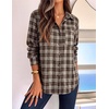 image:imageZESICA Women Long Sleeve Striped Business Casual Button Shirts Work TopsApricot Brown