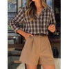 image:imageZESICA Women Long Sleeve Striped Business Casual Button Shirts Work TopsApricot Brown