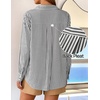 image:imageZESICA Women Long Sleeve Striped Business Casual Button Shirts Work TopsBlack