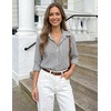 image:imageZESICA Women Long Sleeve Striped Business Casual Button Shirts Work TopsBlack