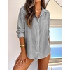 image:imageZESICA Women Long Sleeve Striped Business Casual Button Shirts Work TopsBlack