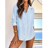 image:imageZESICA Women Long Sleeve Striped Business Casual Button Shirts Work TopsBlue