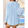 image:imageZESICA Women Long Sleeve Striped Business Casual Button Shirts Work TopsBlue