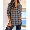 image:imageZESICA Women Long Sleeve Striped Business Casual Button Shirts Work TopsBlue Brown