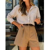 image:imageZESICA Women Long Sleeve Striped Business Casual Button Shirts Work TopsBrown