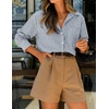 image:imageZESICA Women Long Sleeve Striped Business Casual Button Shirts Work TopsDark Blue