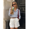 image:imageZESICA Women Long Sleeve Striped Business Casual Button Shirts Work TopsDark Blue