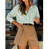 image:imageZESICA Women Long Sleeve Striped Business Casual Button Shirts Work TopsGreen